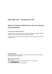 Opting out of Statutory Health Insurance in Germany and the ... - SFI