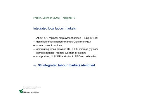 Microeconometric evaluation of active labour market policies - SFI