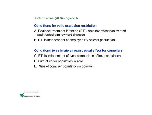 Microeconometric evaluation of active labour market policies - SFI