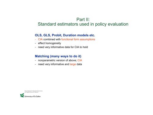 Microeconometric evaluation of active labour market policies - SFI