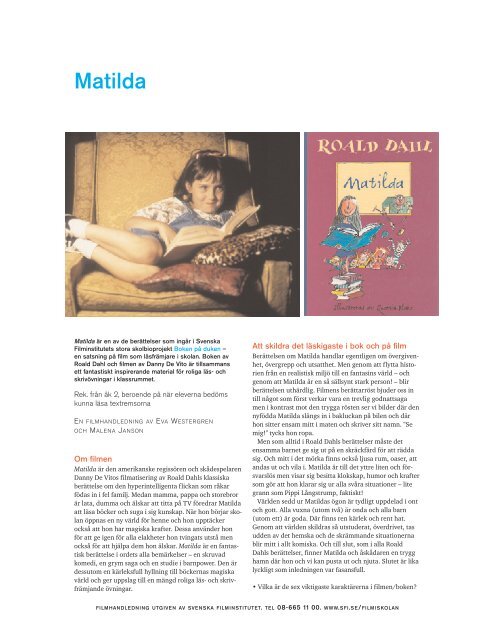 MatildaBpD4:Ligg med mig 4.qxd.qxd - Swedish Film Institute