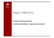 Patent - jur. dr Bengt Domeij, Uppsala Universitet - SFIR