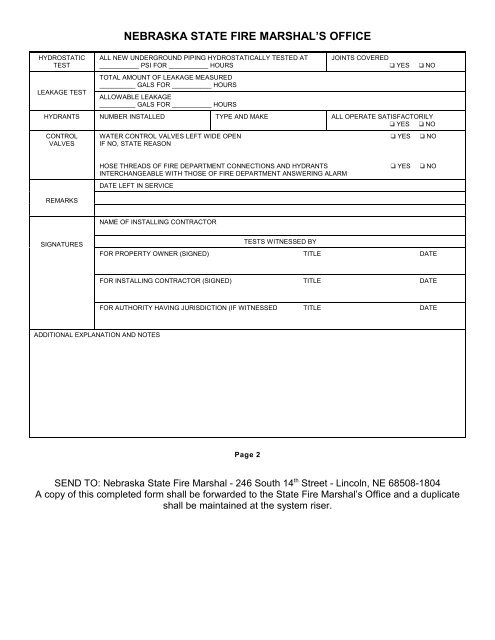 HYDROSTATIC TEST LEAKAGE HYDROSTATIC TEST LEAKAGE