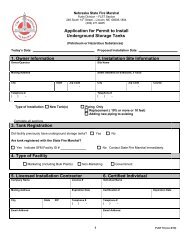 Application for Permit to Install Underground Storage Tanks 1 ...