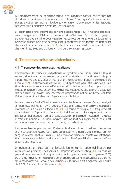 Thromboses veineuses de localisation inhabituelle - SFMU