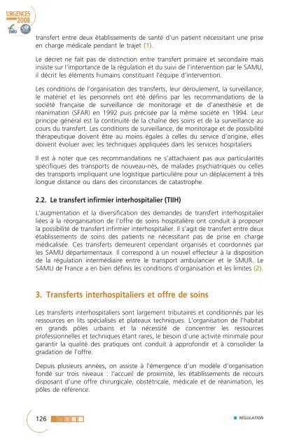 Régulation des transferts interhospitaliers - SFMU