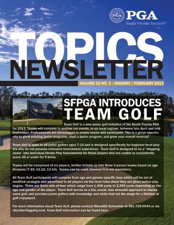 January / February March /April - South Florida PGA Golf