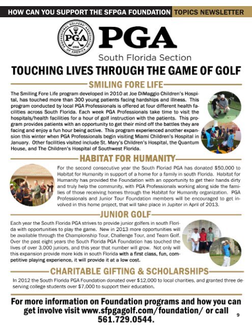 newsletter - South Florida PGA Golf