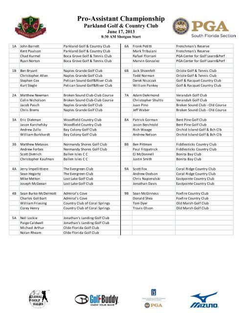 pga pairings this week