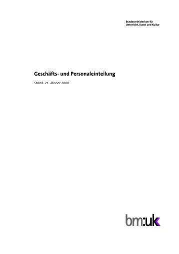 Geschäfts- und Personaleinteilung - Bundesministerium für ...