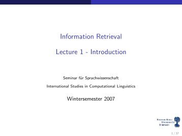 Information Retrieval Lecture 1 - Introduction