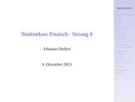 Strukturkurs Finnisch - Sitzung 8