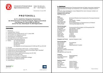 PROTOKOLL - Schweizerischen Firmensportverbandes