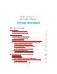 Skript zur Vorlesung Anorganische Chemie I