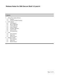 Release Notes for SSH Secure Shell 3.2 pack 6