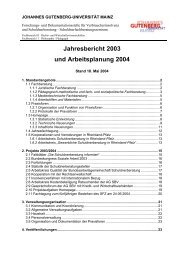 Jahresbericht 2003 und Arbeitsplanung 2004