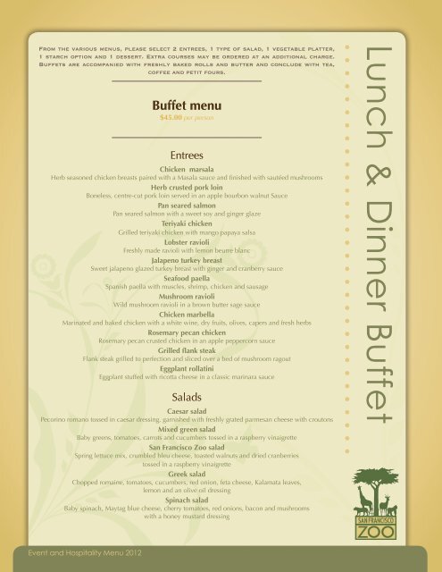 Cheese Ravioli, Lunch & Dinner Menu