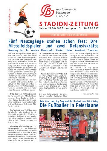 STADION-ZEITUNG - SG Bettringen