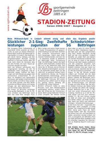 Stadion-Zeitung Ausgabe 2 - SG Bettringen