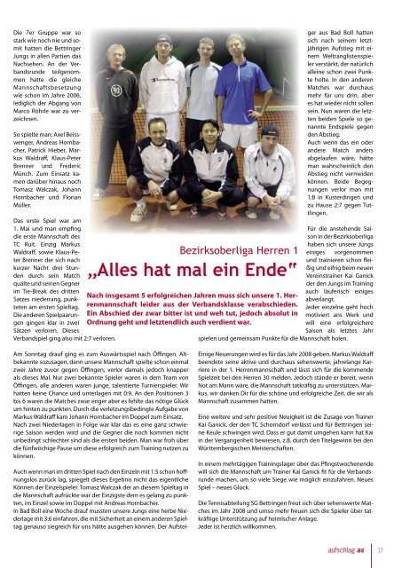 aufschlag as 2008 als pdf - SG Bettringen