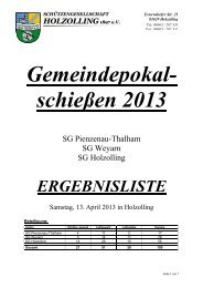 Gemeindepokal 2013 - Ergebnisliste - zur SG-Holzolling