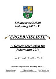 7. Jedermann-GemeindeschieÃen 2013 - zur SG-Holzolling