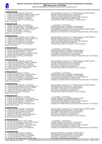 Aktuelle Terminliste: A-Klasse-II/1-Straubing (A ... - SG Post Kagers