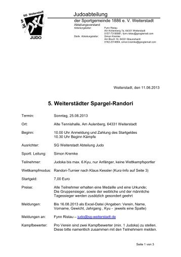 Anmeldung extern - SG Weiterstadt