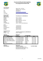 Sport und Trainingsangebote der SGW - SG Weiterstadt