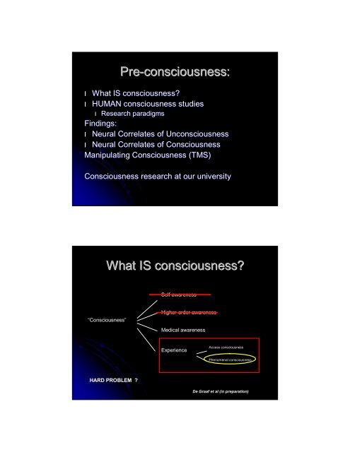 Consciousness in the Human Brain - Maastricht University