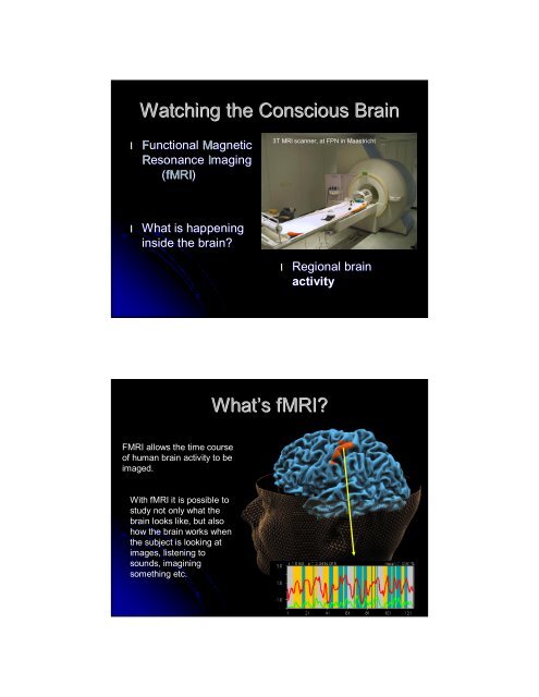 Consciousness in the Human Brain - Maastricht University
