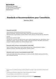 Standards et Recommandations pour l'anesthÃ©sie - Schweizerische ...