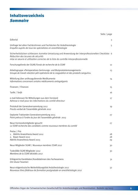 Bulletin Nr. 29, April 2013 - Schweizerische Gesellschaft fÃ¼r ...