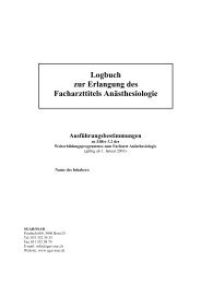 Logbuch zur Erlangung des Facharzttitels AnÃ¤sthesiologie