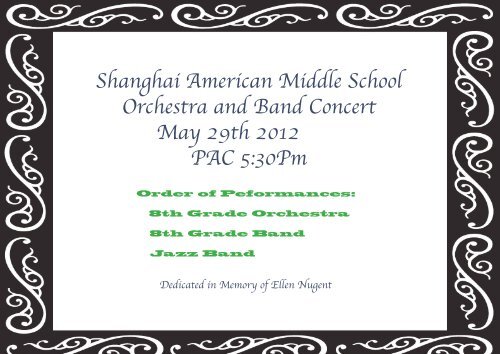 8th Grade ORCHESTRA - Shanghai American School