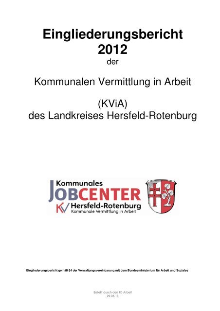Eingliederungsbericht Landkreis Hersfeld-Rotenburg