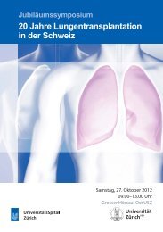 20 Jahre Lungentransplantation in der Schweiz - SGC-SSC