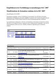 Empfehlenswerte Fortbildungsveranstaltungen SGC ... - SGC-SSC