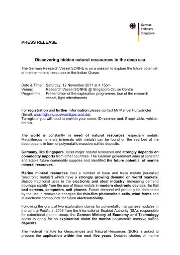 PRESS RELEASE Discovering hidden natural ressources in the ...