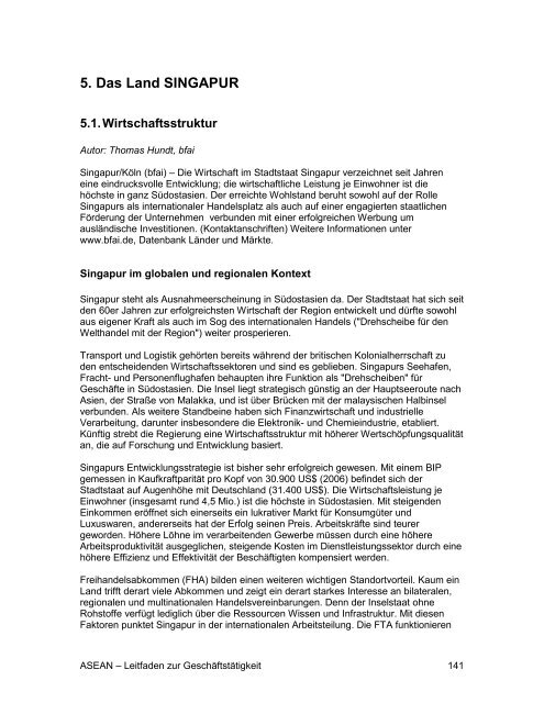 ASEAN - Leitfaden zur Geschäftstätigkeit - AHK Singapur