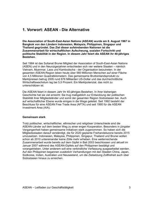 ASEAN - Leitfaden zur Geschäftstätigkeit - AHK Singapur