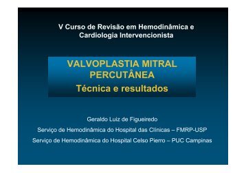 VALVOPLASTIA MITRAL PERCUTÃNEA TÃ©cnica e resultados