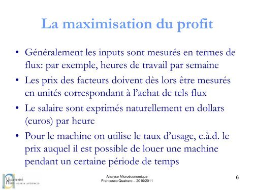 La maximisation du profit