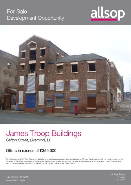 James Troop Buildings - Allsop