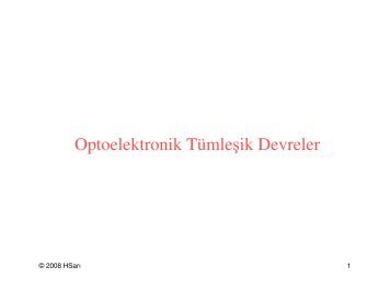 Optoelektronik TÃ¼mleÅik Devreler