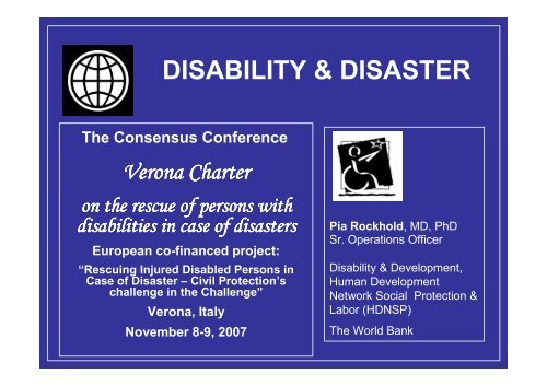 DISABILITY & DISASTER