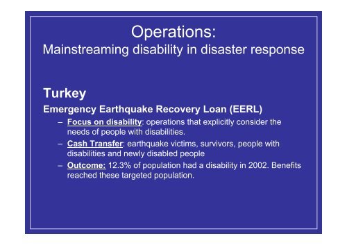 DISABILITY & DISASTER