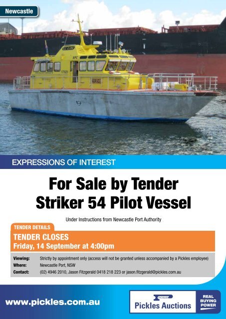 For Sale by Tender Striker 54 Pilot Vessel - Pickles Auctions