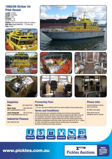 For Sale by Tender Striker 54 Pilot Vessel - Pickles Auctions