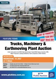 Trucks, Machinery & Earthmoving Plant Auction - Pickles Auctions